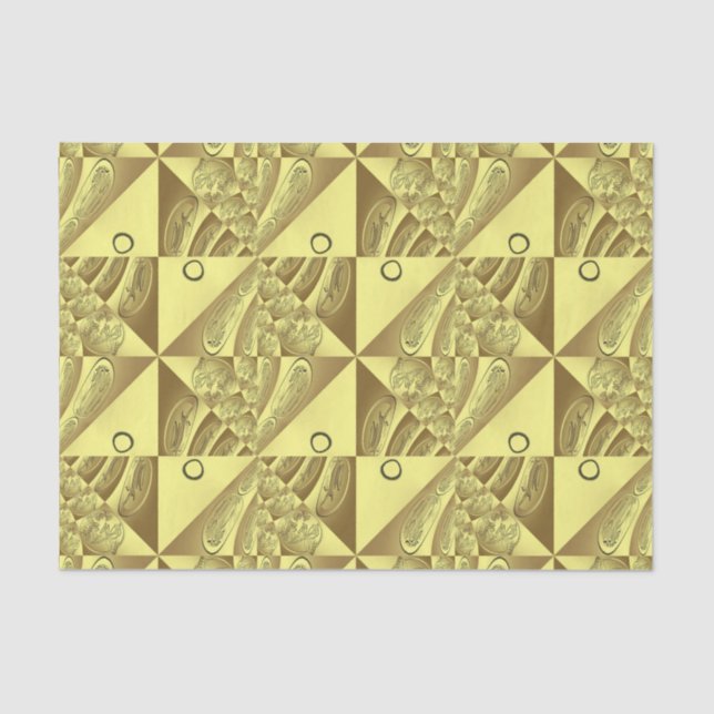 Papel De Seda Padrão Dourado (Frente )