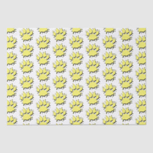 Papel De Seda Padrão Dourado de desenho de pata de cão