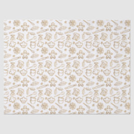 Papel De Seda Padrão Dourado de Natal para Shimmering Festivo