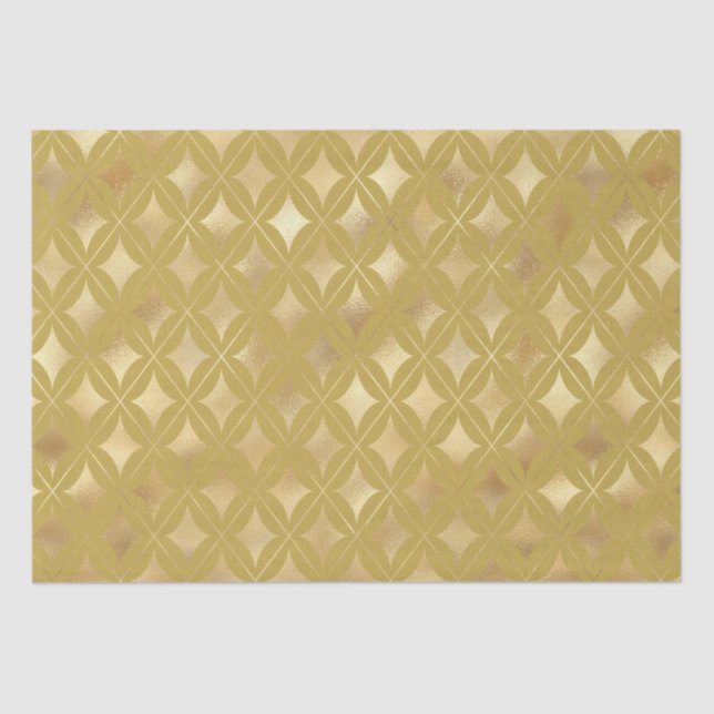 Papel De Seda Padrão Dourado do Carnaval Harlequin (Frente )