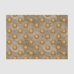 Papel De Seda Padrão Dourado do Sol Celestial (2)