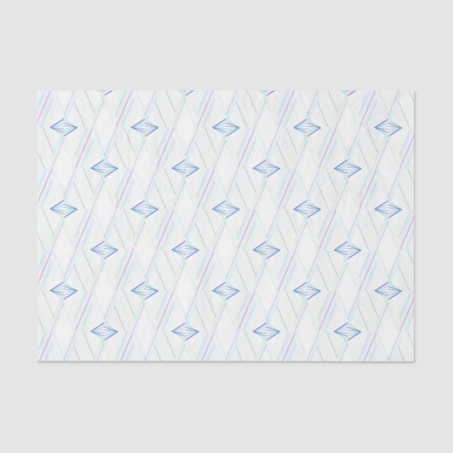 Papel De Seda Padrão Elegante De Abstrato De Diamante Branco E A (Frente )
