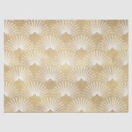 Papel De Seda Padrão Elegante Dourado e White Art-deco