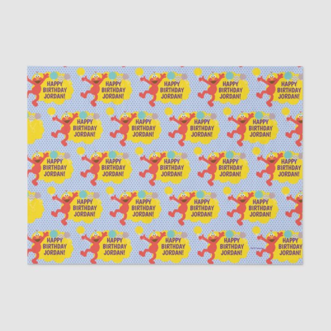 Papel De Seda Padrão Elmo Com Balões do Partido (Frente )