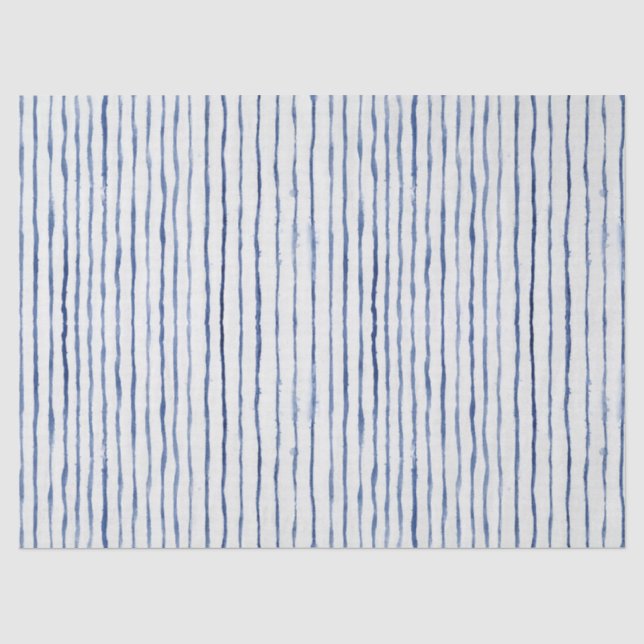 Papel De Seda Padrão em Lixeira Moderna Azul e Branco (Frente )