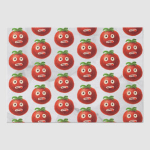 Papel De Seda Padrão Engraçado de Tomate - Arte Vegetal de Carto