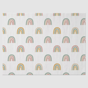 Papel De Seda Padrão escandinavo arco-íris boho atenuado