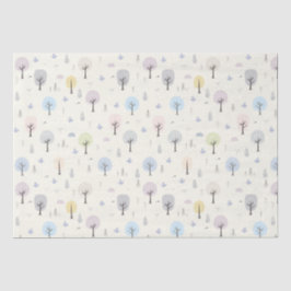 Papel De Seda Padrão Escandinavo da Floresta Sem Olhos