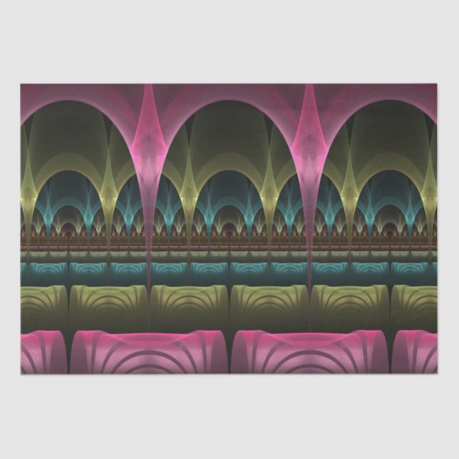 Papel De Seda Padrão especial de fantasia Abstrato - Fractal col (Frente )