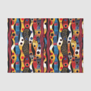 Papel De Seda Padrão Étnico Africano Elegante com Cores Negrito