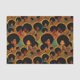 Papel De Seda Padrão Étnico Africano Elegante em Tons Vibrantes