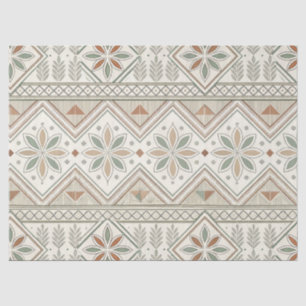 Papel De Seda Padrão Etnico Geométrico Tribal Floral Sem Costura