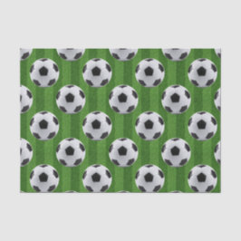 Papel De Seda Padrão Europeu de Futebol Verde