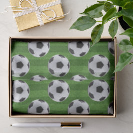 Papel De Seda Padrão Europeu de Futebol Verde