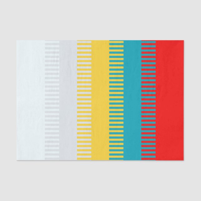 Papel De Seda Padrão Exclusivo da Cinza Branca Amarelo Vermelho  (Frente )