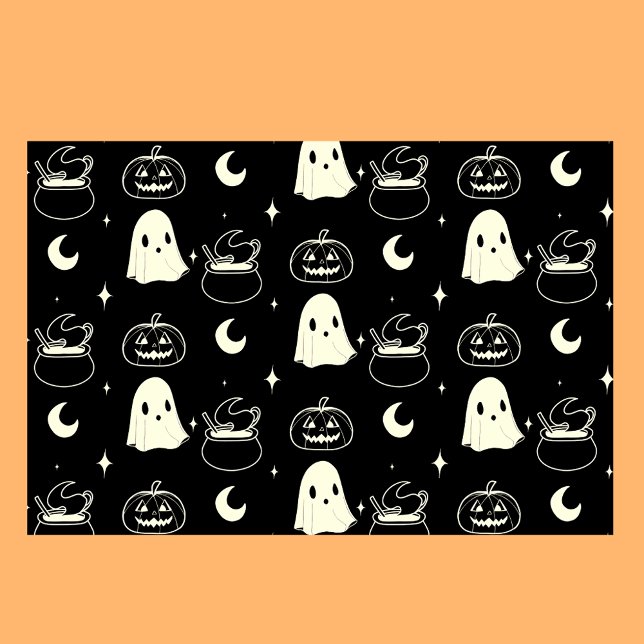 Papel De Seda Padrão Fantasma Bonito do Halloween Boo (Criador carregado)