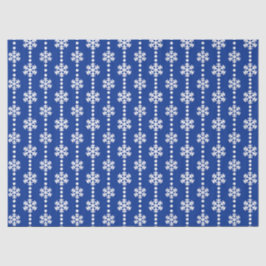 Papel De Seda Padrão Festivo de Flocos de Neve de Inverno Azul e