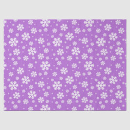 Papel De Seda Padrão Festivo de Flocos de Neve de Inverno Roxo e