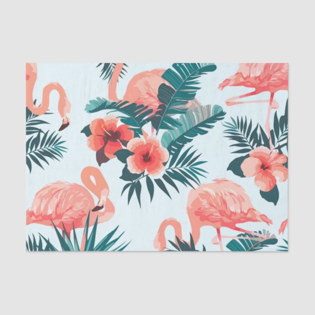 Papel De Seda Padrão Flamingo (Frente )