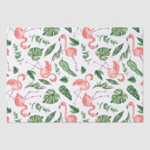Papel De Seda Padrão Flamingo Rosa Tropical v2