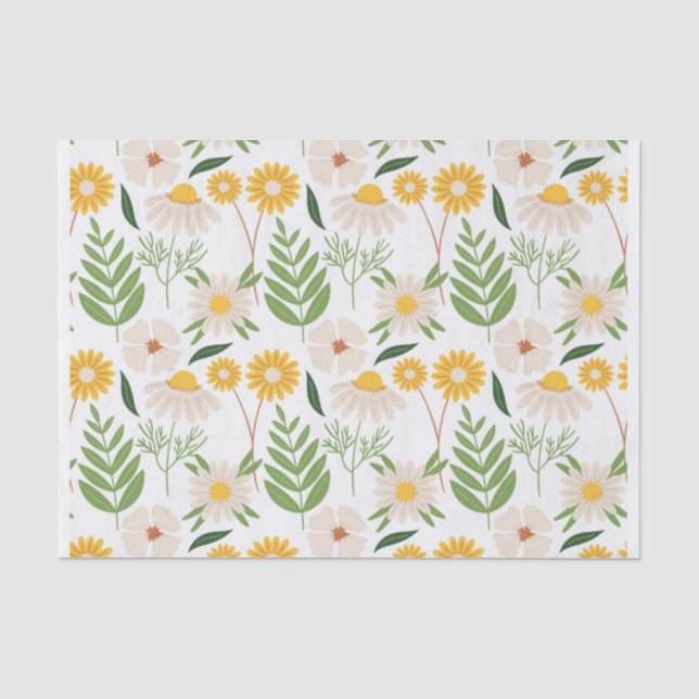 Papel De Seda Padrão Floral (Frente )