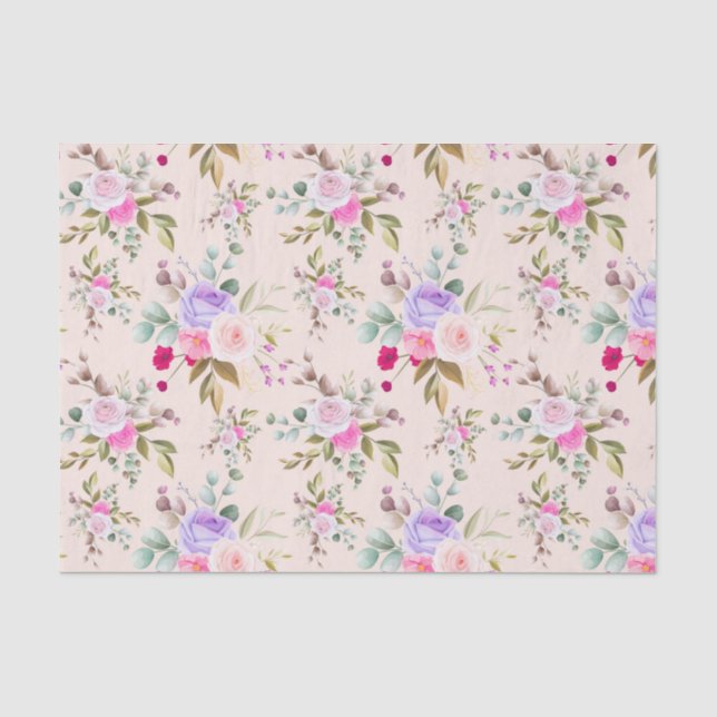 Papel De Seda Padrão floral (Frente )