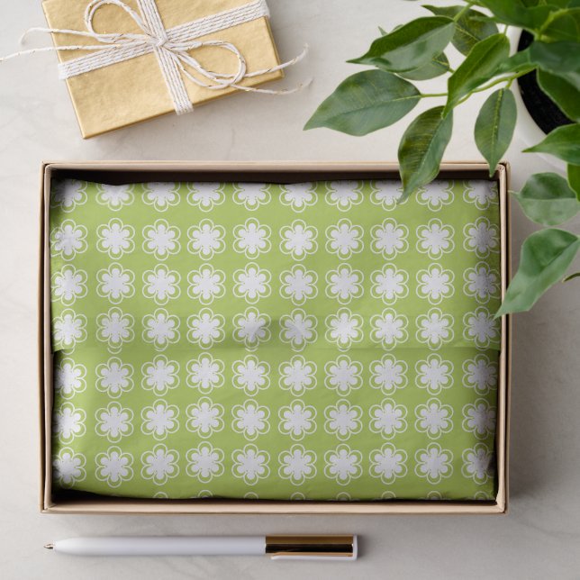 Papel De Seda Padrão Floral Alegre de Primavera (Presente)