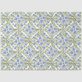 Papel De Seda Padrão Floral Azul Blooms Ditsy