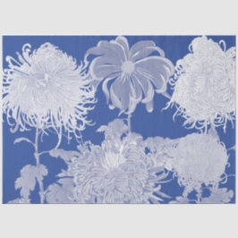 Papel De Seda Padrão Floral Azul de Chinoiserie Vintage Chinoise