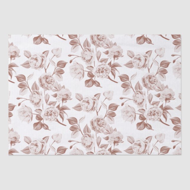 PAPEL DE SEDA PADRÃO FLORAL BOTÂNICO MODERNO ECHO (Frente )