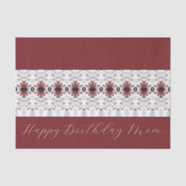 Papel De Seda Padrão Floral Burgundy