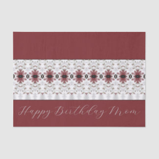 Papel De Seda Padrão Floral Burgundy