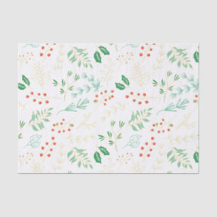 Papel De Seda Padrão Floral Clássico de Natal