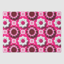 Padrão Floral Com Lótus Rosa e Branco Vibrante