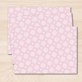 Papel De Seda Padrão Floral Cor-De-Rosa E Branco