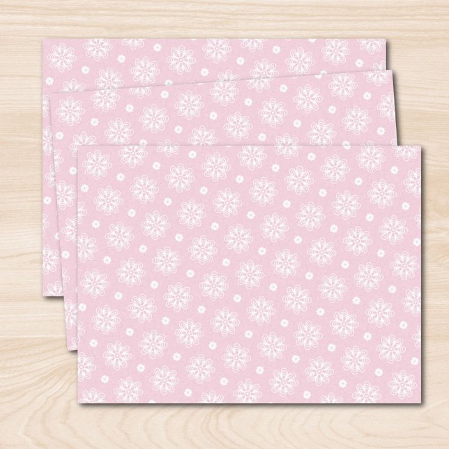 Papel De Seda Padrão Floral Cor-De-Rosa E Branco (Criador carregado)