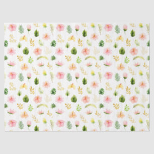 Papel De Seda Padrão Floral da Selva Tropical