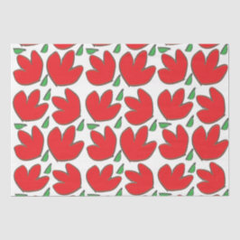 Papel De Seda Padrão Floral das Flores Vermelhas