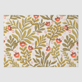 Papel De Seda Padrão Floral de Aquarela Elegante