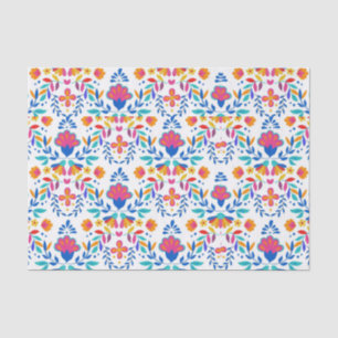 Papel De Seda Padrão floral de arte popular mexicana