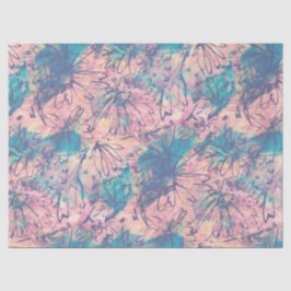 Papel De Seda Padrão Floral de Colorida de Aquarela abstrato