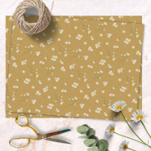 Padrão Floral de Flor de Margarida Branca Monogram