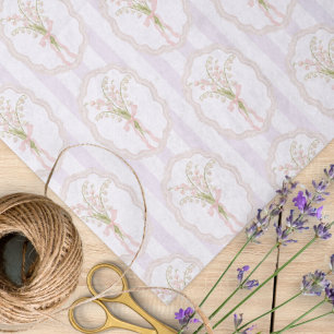 Papel De Seda Padrão Floral de Lírio-do-Vale em Aquarela