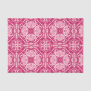 Papel De Seda Padrão Floral de Mandala de Abstrato cor-de-rosa s