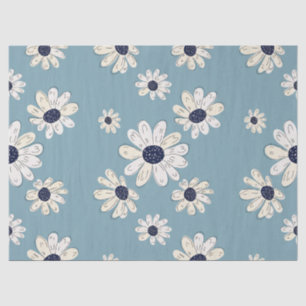 Papel De Seda Padrão Floral de Margarida Minimalista (2)