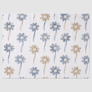 Papel De Seda Padrão Floral de Margarida Minimalista (5)