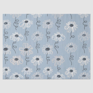 Papel De Seda Padrão Floral de Margarida Minimalista (7)