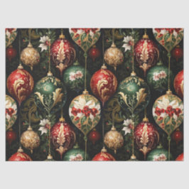 Papel De Seda Padrão Floral de Natal Vintage Fantasia
