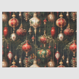 Papel De Seda Padrão Floral de Natal Vintage Fantasia