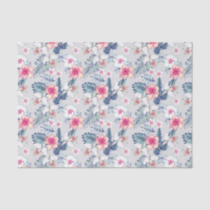Papel De Seda Padrão Floral de Orquídea Tropical